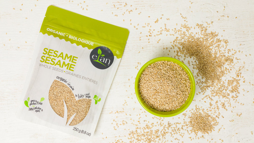 ELAN Organic Whole Sesame Seeds, 250g/8.8oz.,{Imported from Canada}