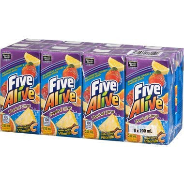 Five Alive Tropical Citrus Juice Box (8ct), 200ml/6.7 fl. oz., {Imported from Canada}