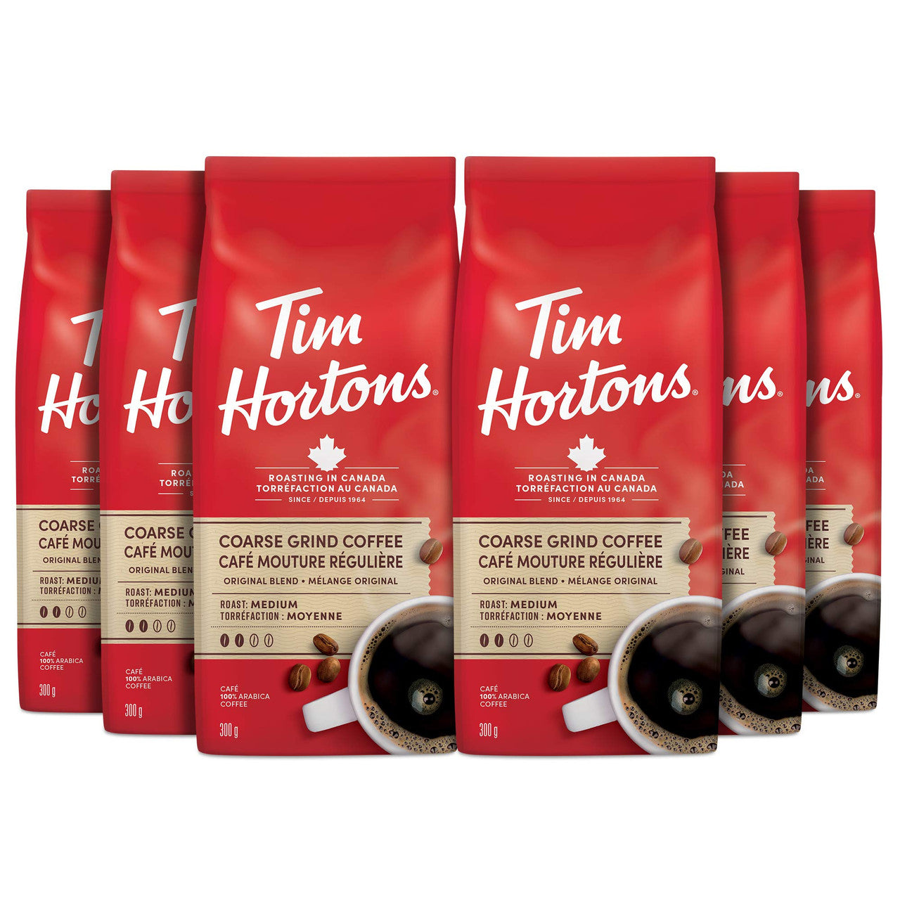 Tim Hortons Coarse Grind Original Blend 300g/10.6 oz., (6pk) {Imported from Canada}