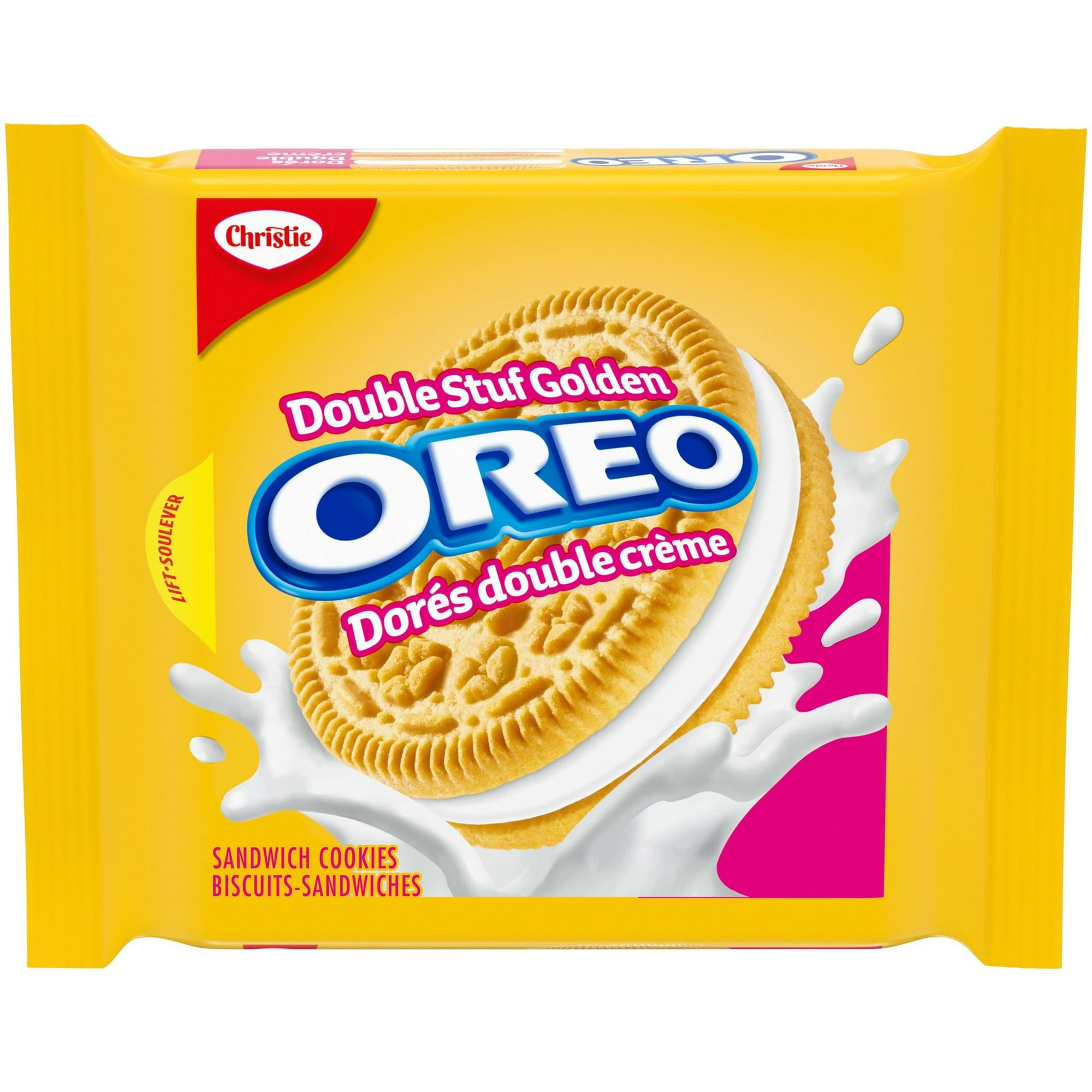 Oreo Double Stuf Golden Sandwich Cookies, 261g/9.2oz. Package, front of package.