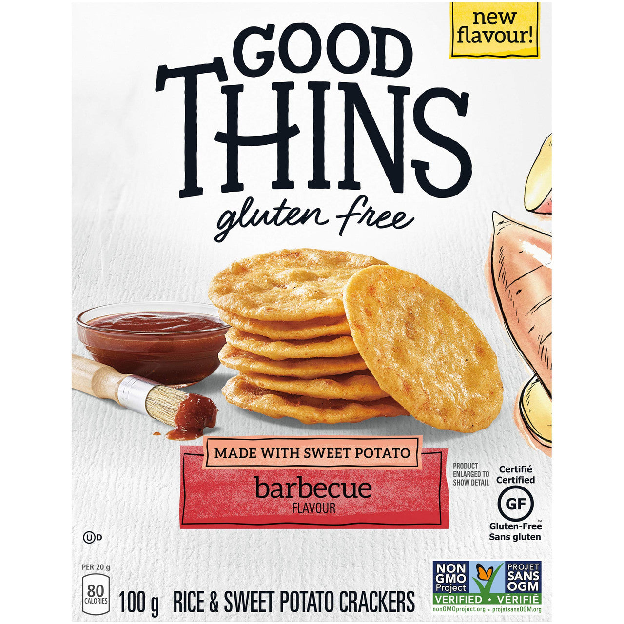 Good Thins Sweet Potato BBQ Crackers, 100g/3.5 oz., Box {Imported from Canada}