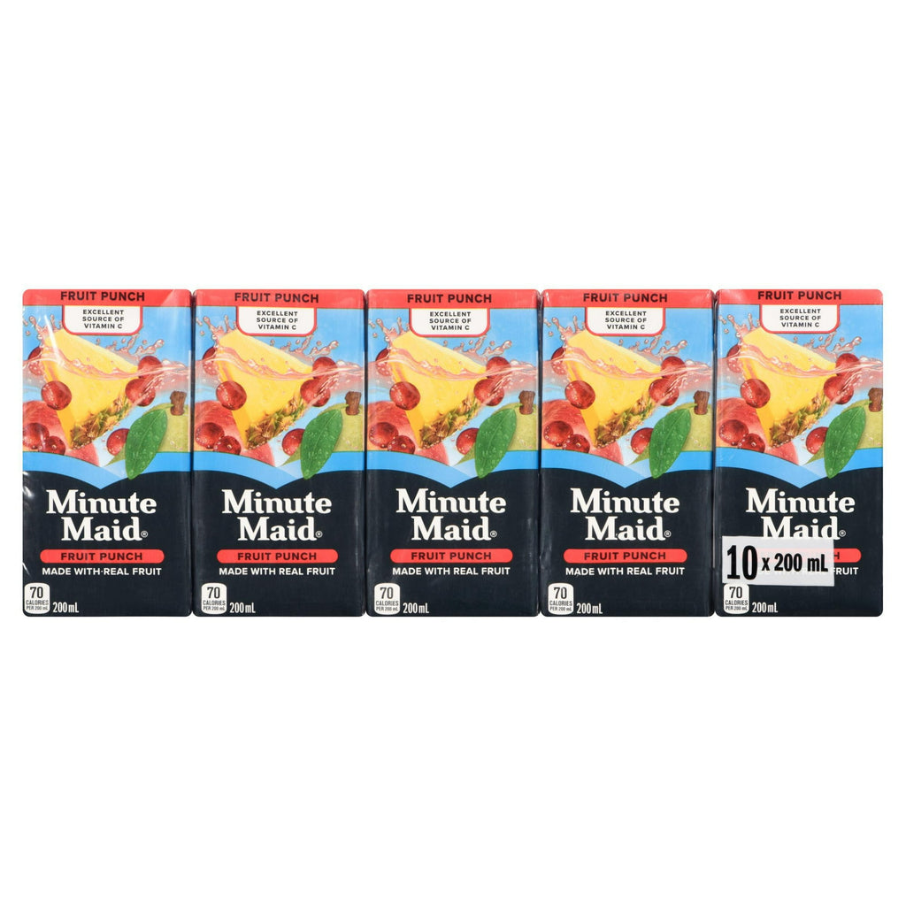 Minute Maid Fruit Punch Juice Boxes Perfect for On-The-Go, 10x200ml, 2L/67.6 fl. oz. - Front Of Package