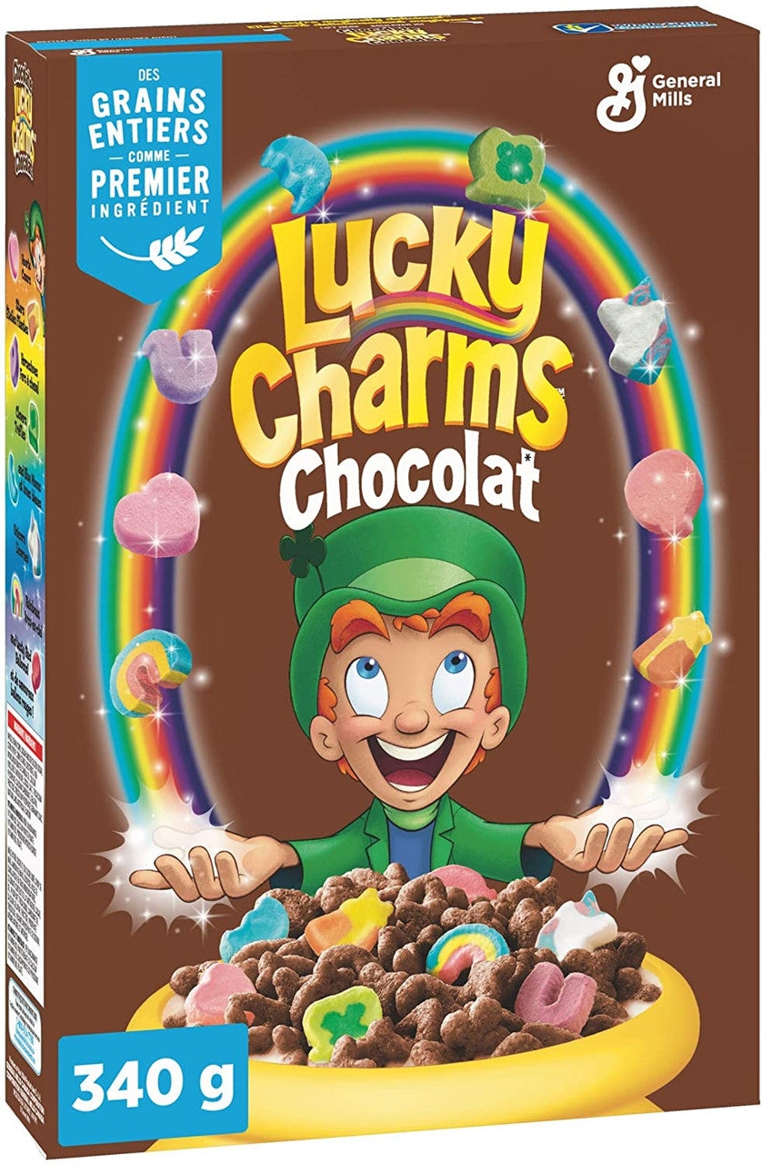 Lucky Charms, Chocolate Cereal, 340g/12oz., {Imported from Canada}