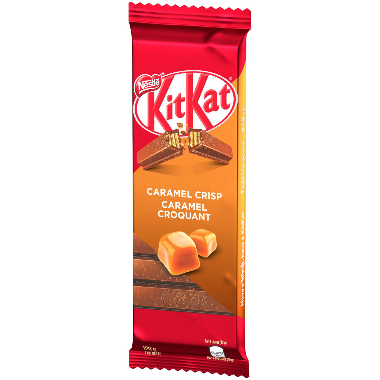 NESTLE Kitkat Caramel Crisp Wafer Bar, 120g/4.2 oz., {Imported from Canada}