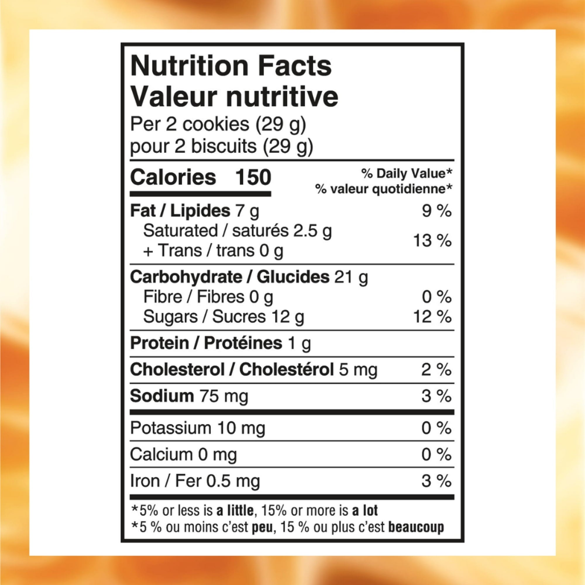 Nutrition facts label for Oreo Brown Sugar Bubble Tea Sandwich Cookies on a white background
