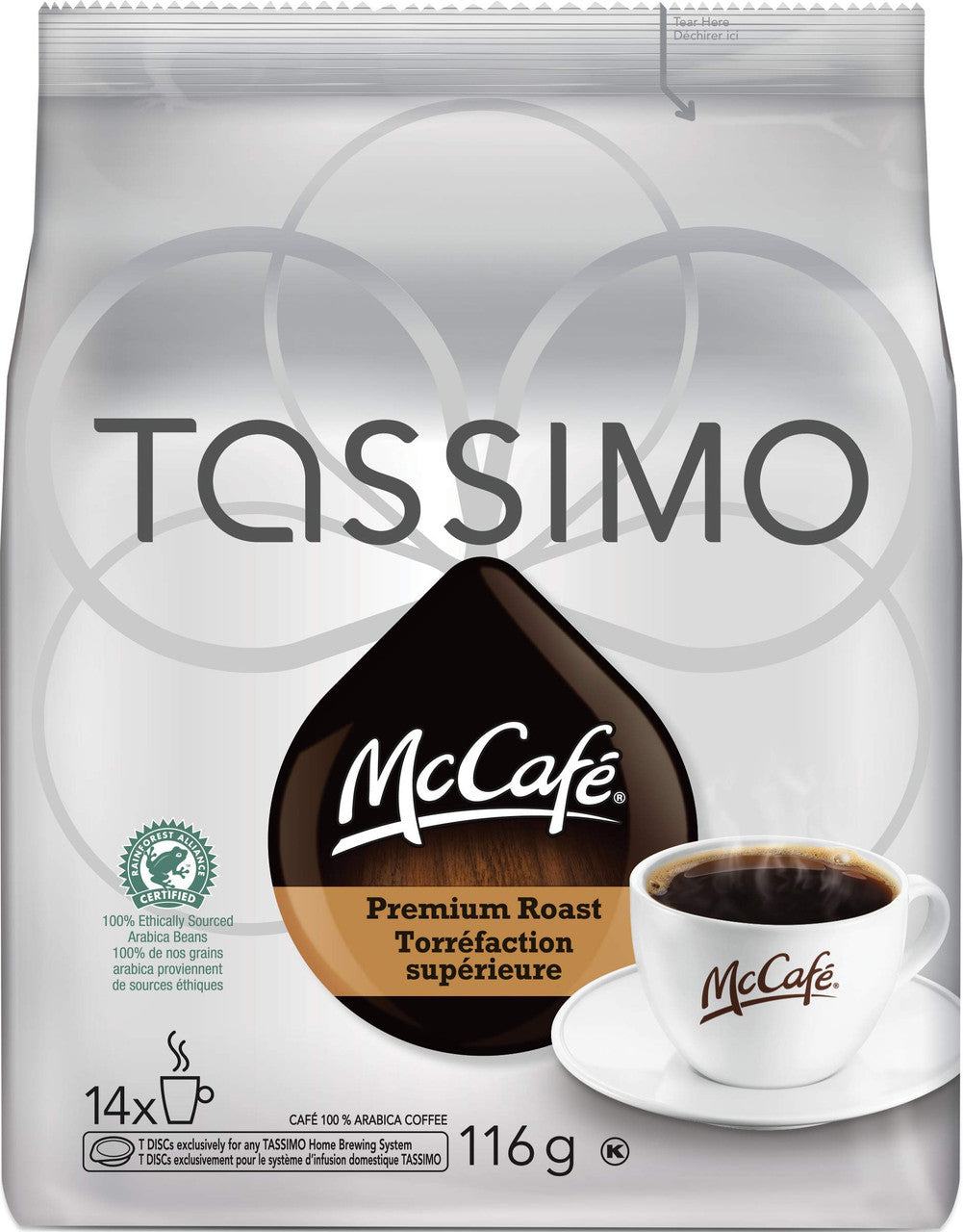 McCafé Premium Roast Medium Dark Tassimo T-Discs, 14 Ct {Imported from Canada}