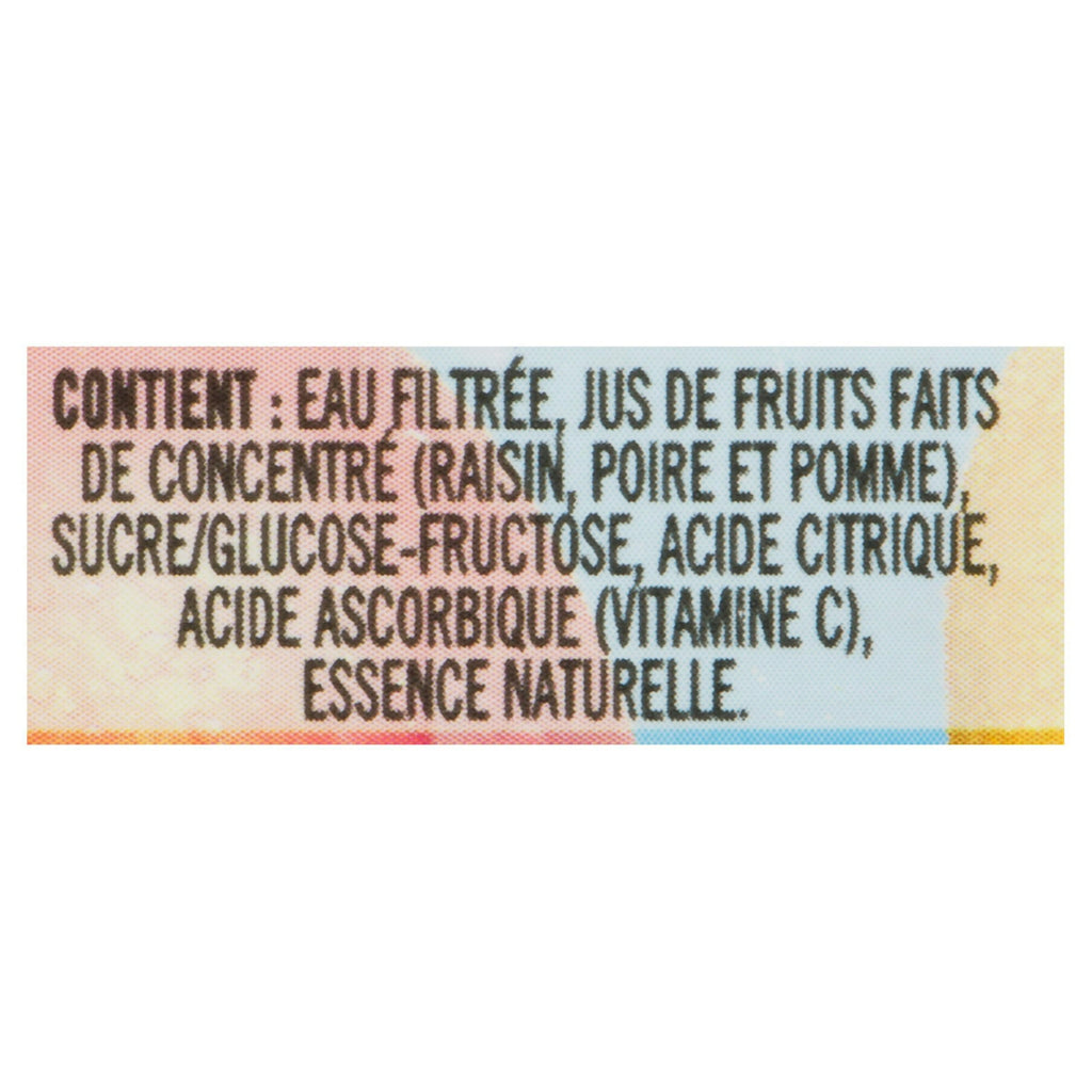 Minute Maid Grape Punch Juice Boxes Perfect for On-The-Go, 10x200ml, 2L/67.6 fl. oz - Ingredients Label French