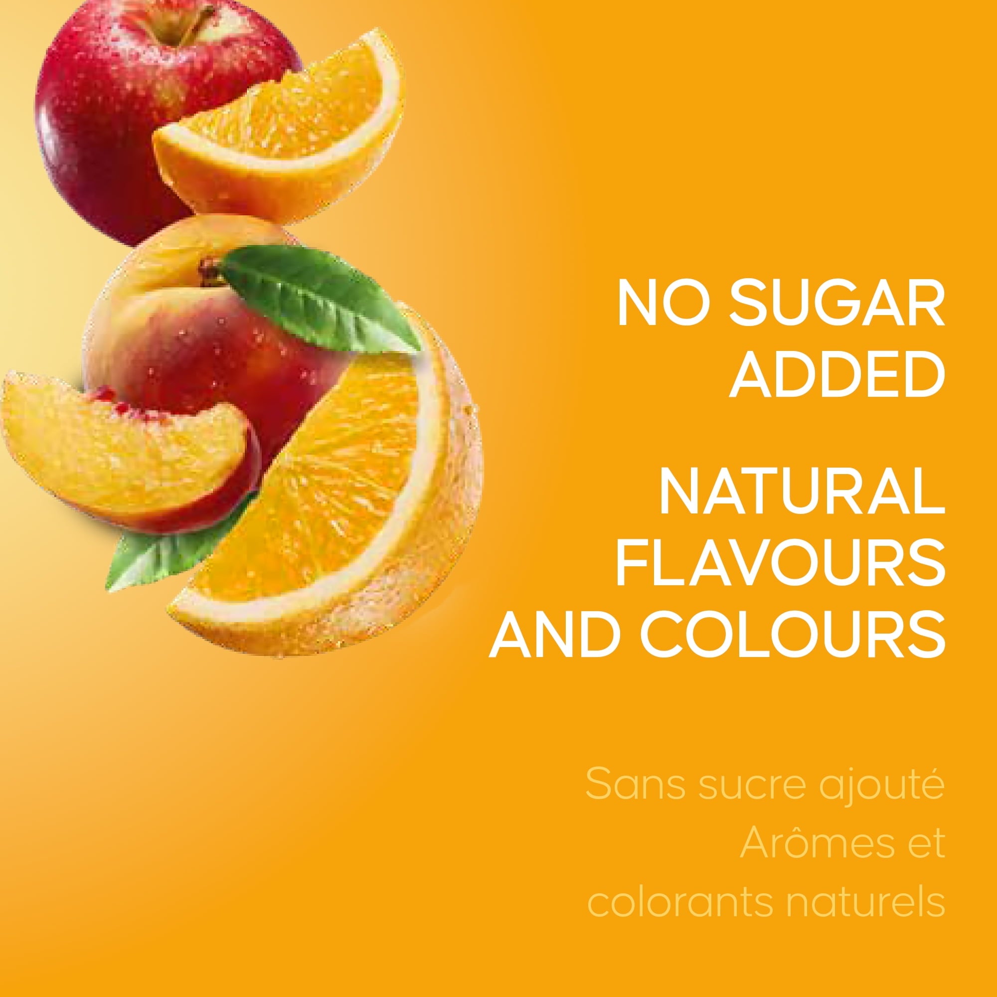 SunRype Fruit Juice, Apple Orange Peach, No Sugar Added label
