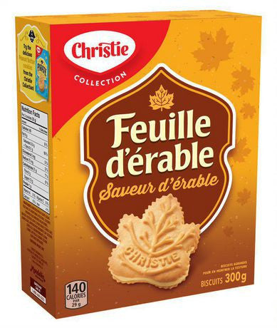Christie Maple Leaf Maple Flavour Cookies 300g / 10.6oz, (12pk), {Imported from Canada}