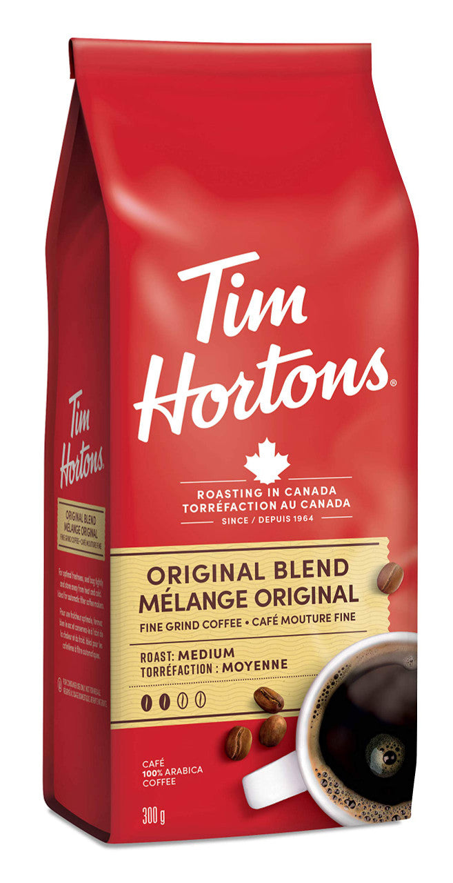 Tim Hortons Original Coffee, Fine Grind, Medium Roast, 300g/10.6oz., (Imported from Canada)
