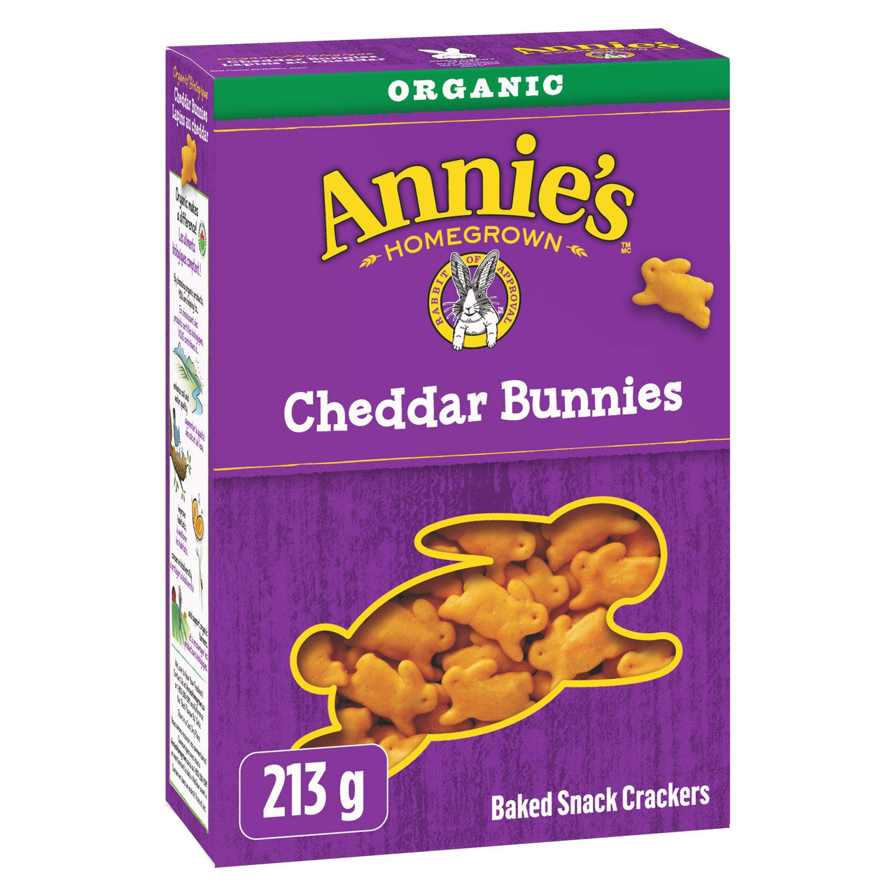 Annie's Homegrown Organic Cheddar Bunnies Baked Snack Crackers, 213g/7.5oz.,{Imported from Canada}