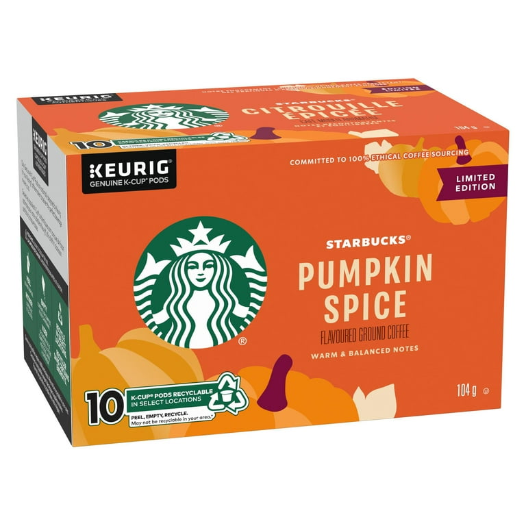 Starbucks Pumpkin Spice Flavored Coffee, 10 K-cups, 104g/3.6 oz