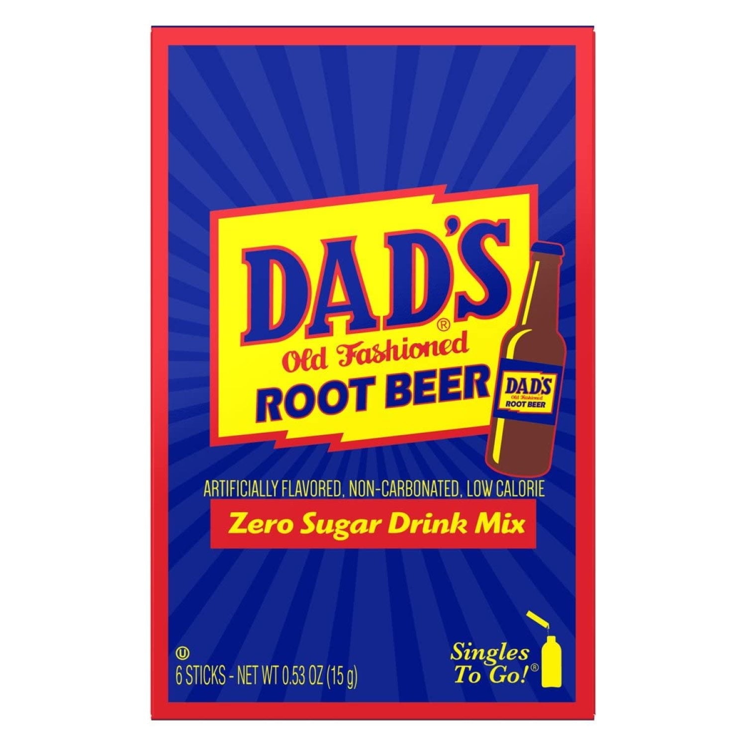 Dad's Old Fashioned Root Beer Drink Mix, 6 packets, 15g/0.5 oz