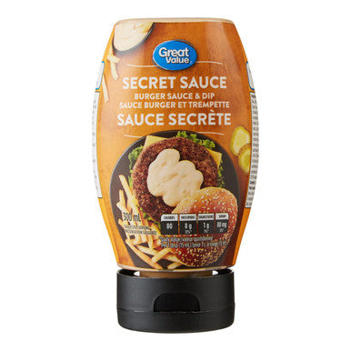 Great Value Secret Burger Sauce & Dip, 300ml/10.1 fl.oz, bottle, {Imported from Canada}