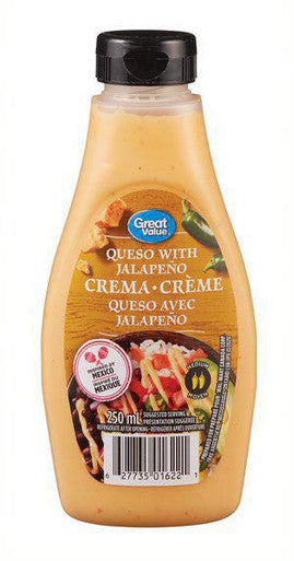 Great Value Queso with Jalapeno Crema, 250ml/8.5 fl. oz., {Imported from Canada}