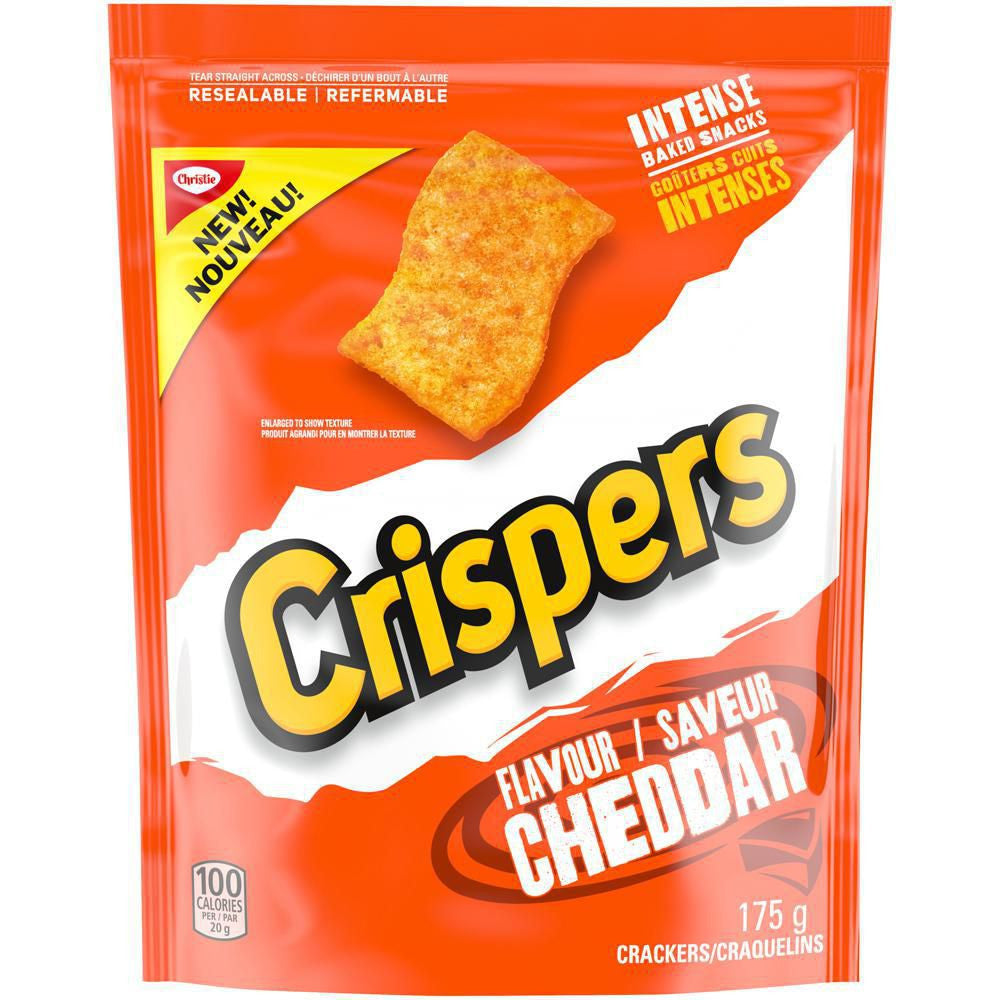 Christie Crispers Cheddar Crackers, 175g/6.2 oz., {Imported from Canada}