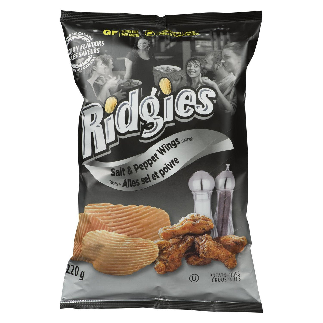 Old Dutch Ridgies Salt & Pepper Wings Chips, 220g/7.8 oz., {Imported from Canada}
