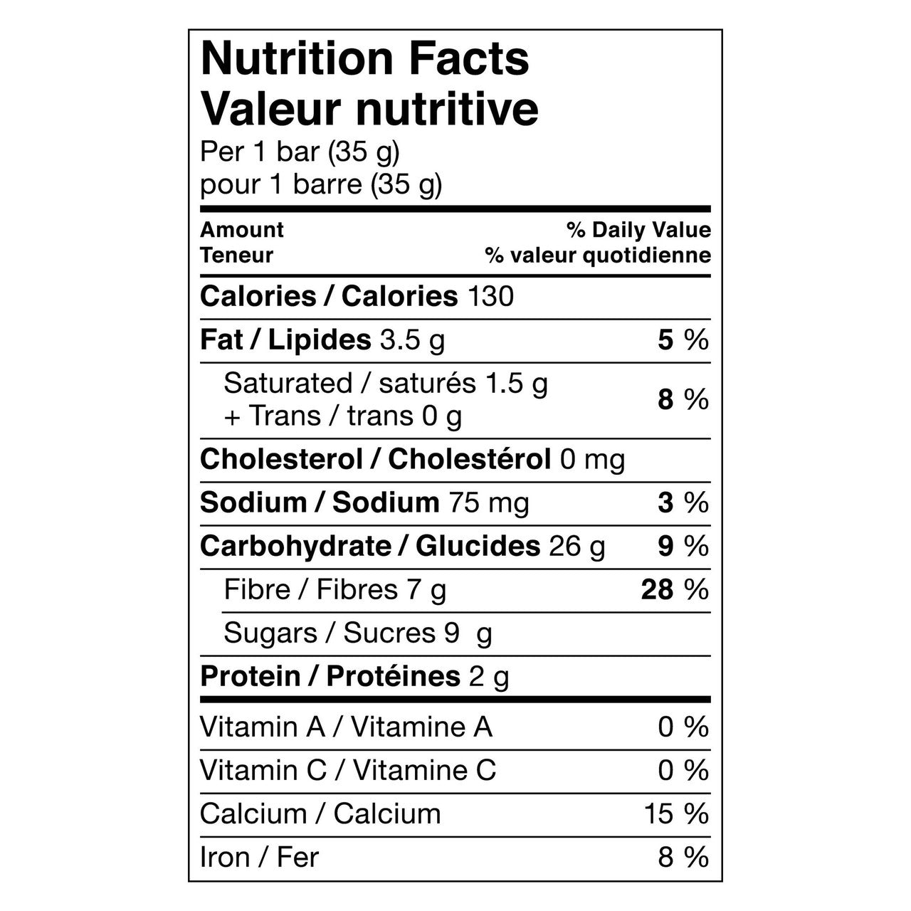 Fibre 1 Chewy Oats & Chocolate Bars, 20 Bars, 700g/24.7oz., {Imported from Canada}
