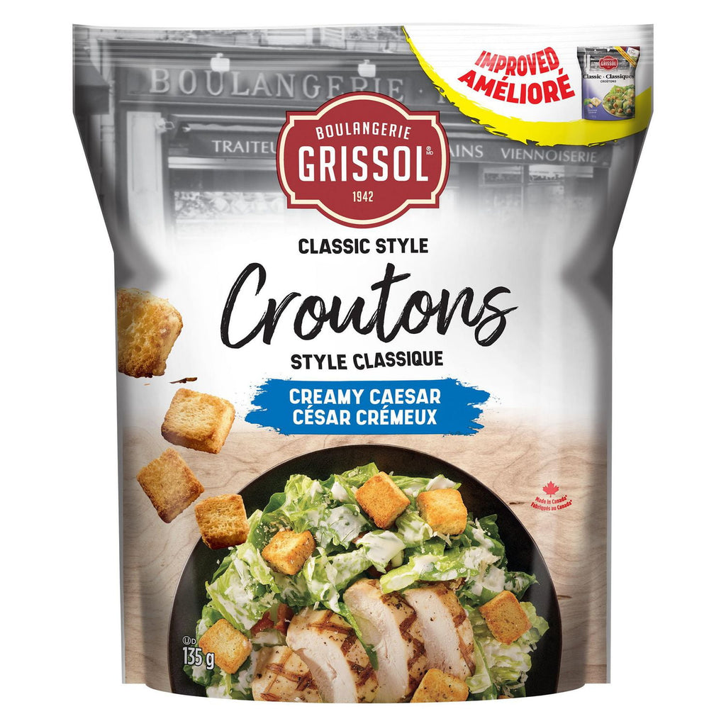 Boulangerie Grissol Croutons, Creamy Caesar 135g, front of bag.