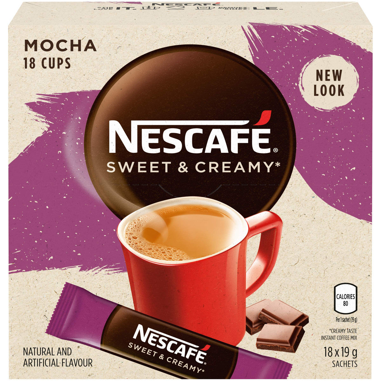 NESCAFE Sweet & Creamy Mocha, Instant Coffee Sachets, 18x19g {Imported from Canada}