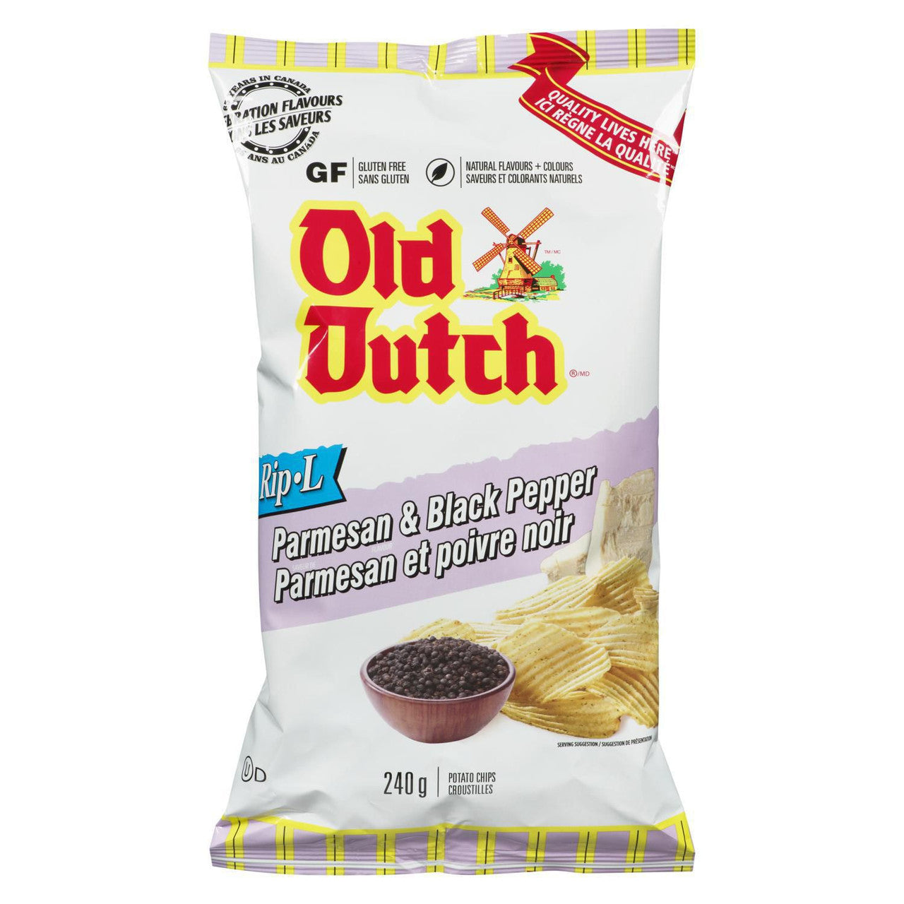 Old Dutch Chips - Rip-L Parmesan & Black Pepper (Large Bag) {Imported from Canada}