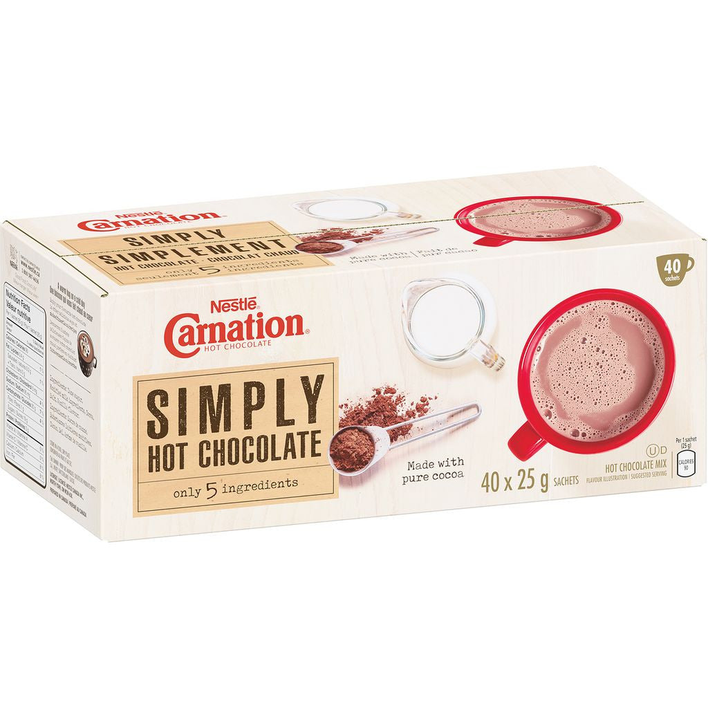 Nestle Carnation Simply 5 Hot Chocolate 40ct x 25g {Imported from Canada}