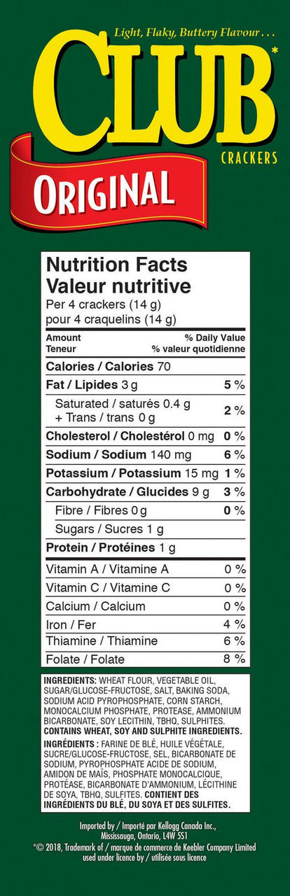 Keebler Club Cracker Original, 388g/13.7oz., {Imported from Canada}