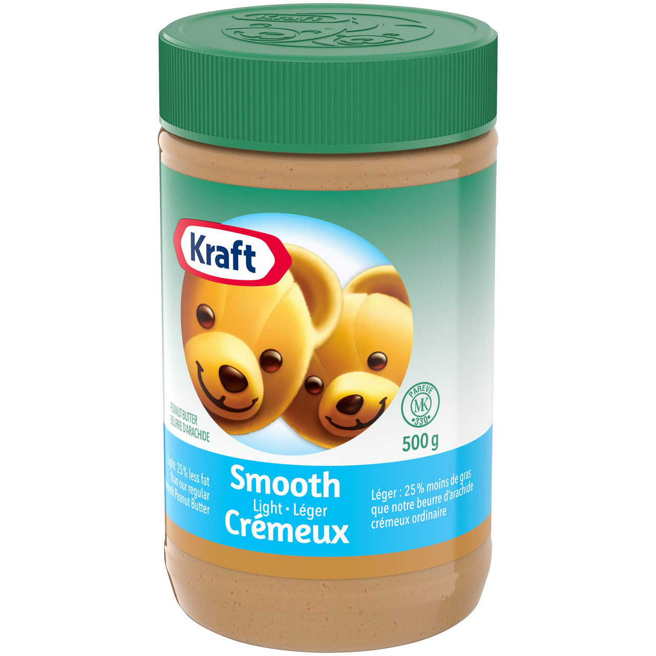 Kraft Peanut Butter, Light Smooth, 500g/17.6 oz. (Pack of 12) {Imported from Canada}