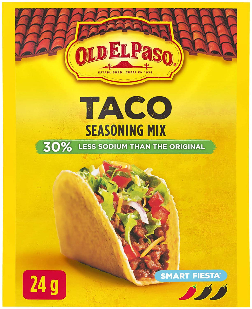 Old El Paso Smart Fiesta Reduced Sodium Taco Seasoning Mix, 24g/0.8 oz., {Imported from Canada}