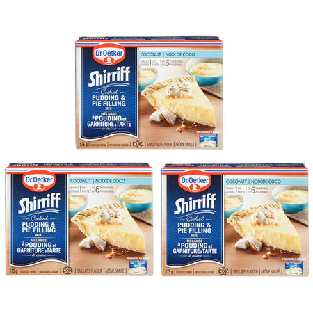 Dr. Oetker Shirriff Coconut Pudding & Pie Filling 175g/6oz.packs, 3-Pack {Imported from Canada}