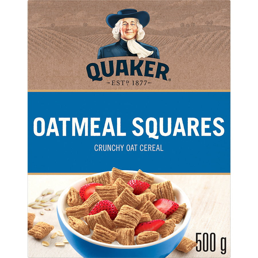 Quaker, Oatmeal Squares, Crunchy Oat Cereal, 500g/17.6oz., {Imported from Canada}