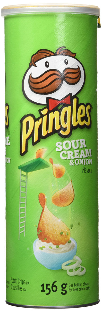 Pringles Sour Cream & Onion Potato Chips 156g/5.5 oz., (Imported from Canada)