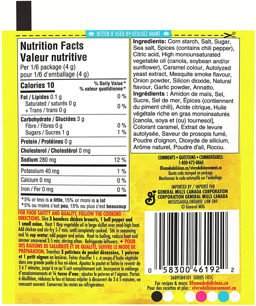 Old El Paso Fajita Seasoning Mix, 24g/0.8oz., 3-Pack {Imported from Canada}