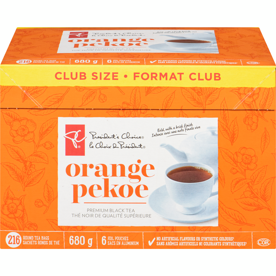Presidents Choice Orange Pekoe Tea Club Pack 216ct {Imported from Canada}