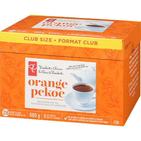 Presidents Choice Orange Pekoe Tea Club Pack 216ct {Imported from Canada}