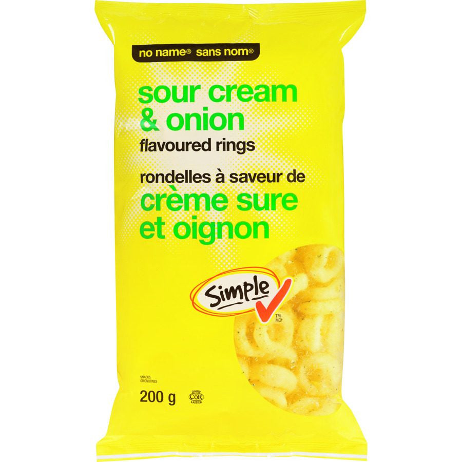 No Name Sour Cream & Onion Rings Chips 200g/7.1 oz. {Imported from Canada}