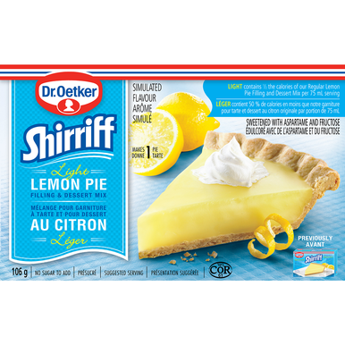 Dr. Oetker Shirriff Light Lemon Pie Filling & Dessert Mix, 106g/3.7 Box {Imported from Canada}