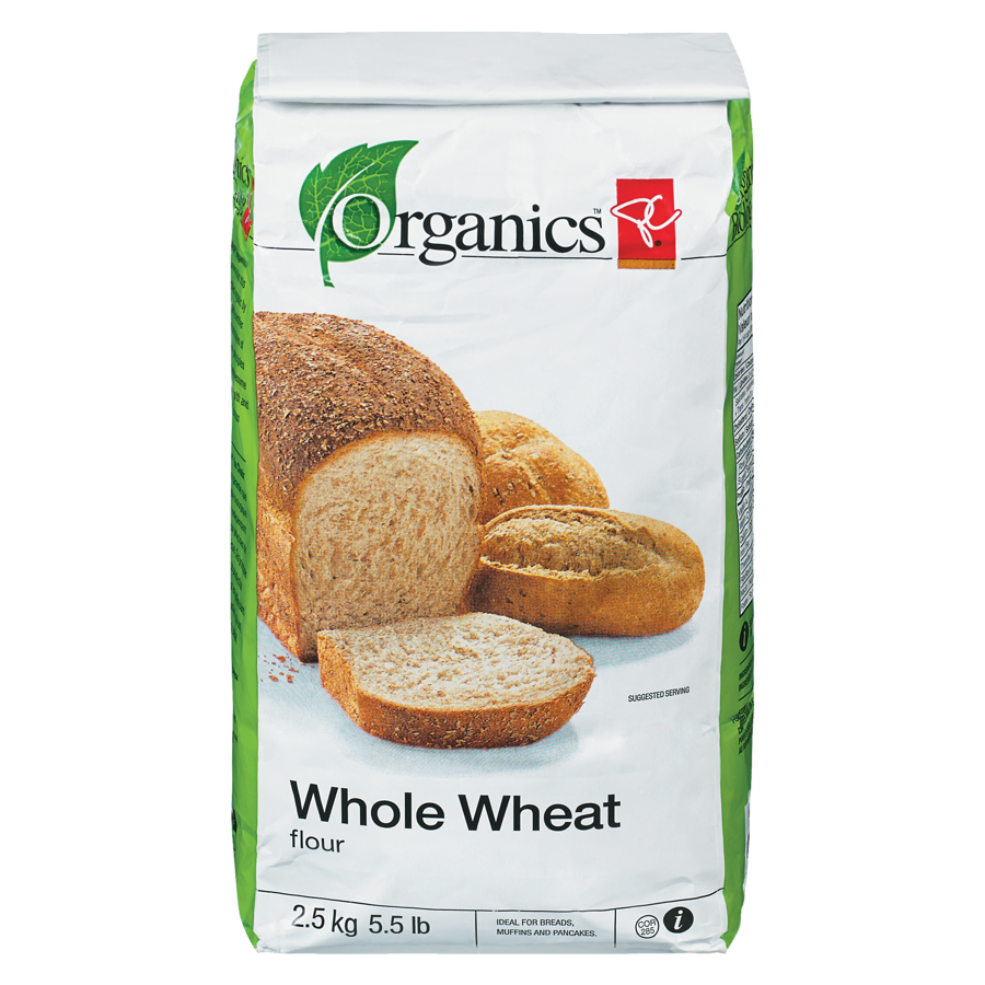 President's Choice Organics Whole Wheat Flour 2.5kg/5.5 lbs. Bag {Imported from Canada}