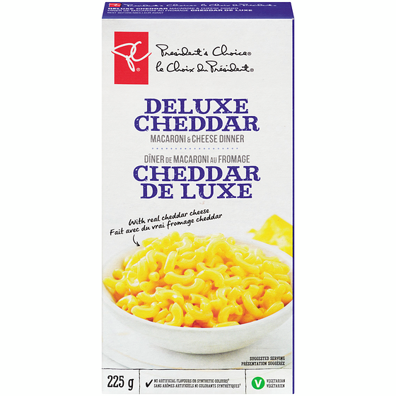 Presidents Choice Deluxe Cheddar Macaroni & Cheese 225g - {Imported from Canada}