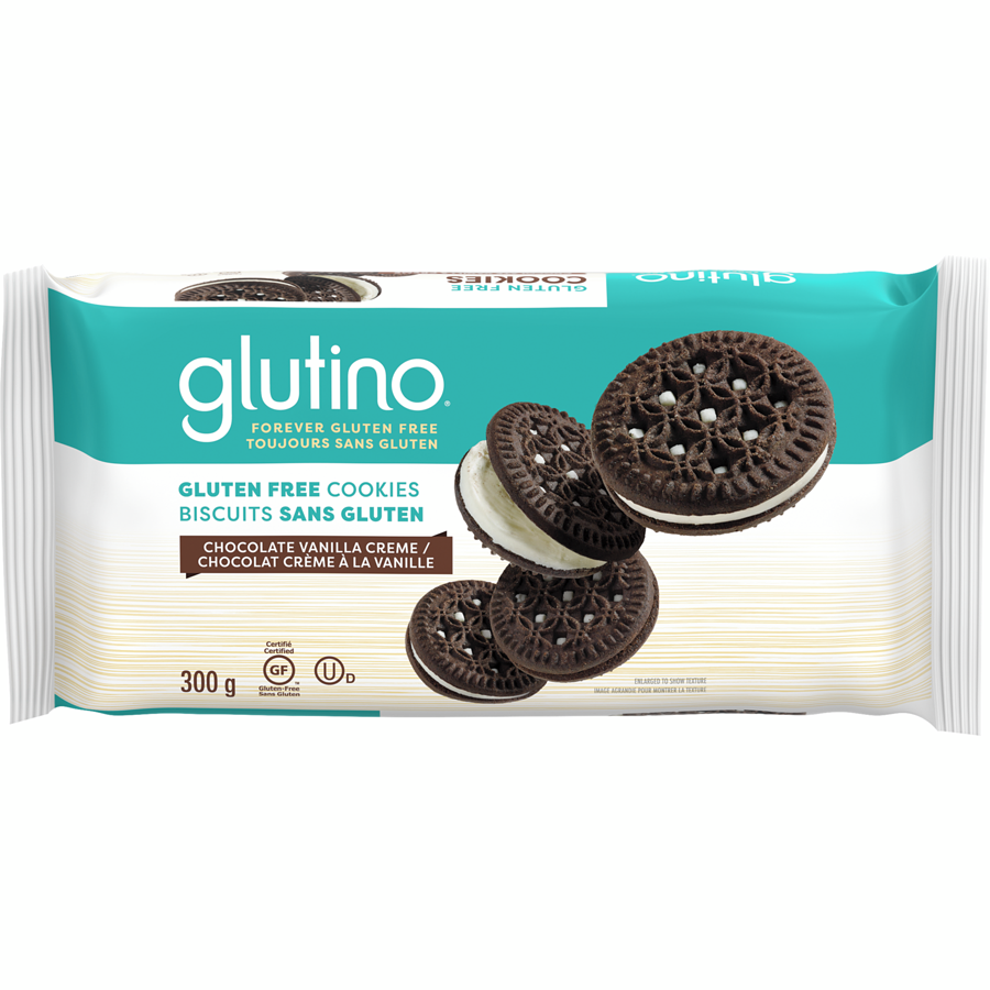 Glutino Gluten Free Chocolate Vanilla Cream Cookies, 300g/10.6 oz.