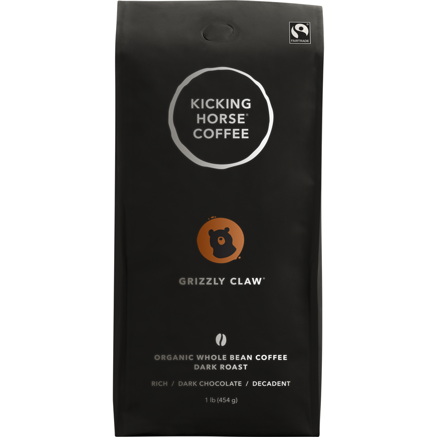 Kicking Horse Grizzly Claw Whole Bean Coffee, Dark Roast, 1lb. {Imported from Canada}