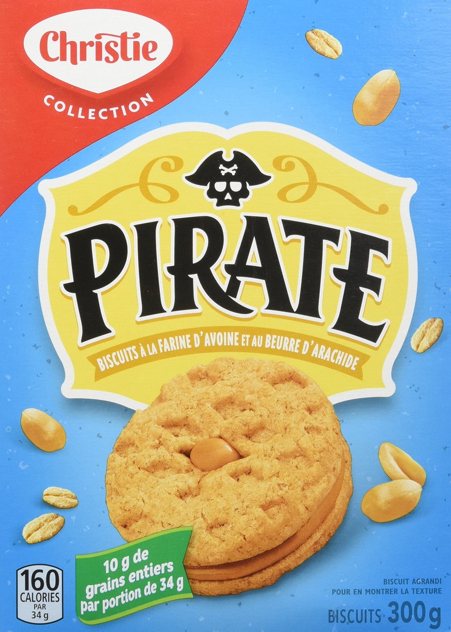 Christie Pirate Oatmeal Peanut Butter Cookies, 300g/10.6 oz., {Imported from Canada}
