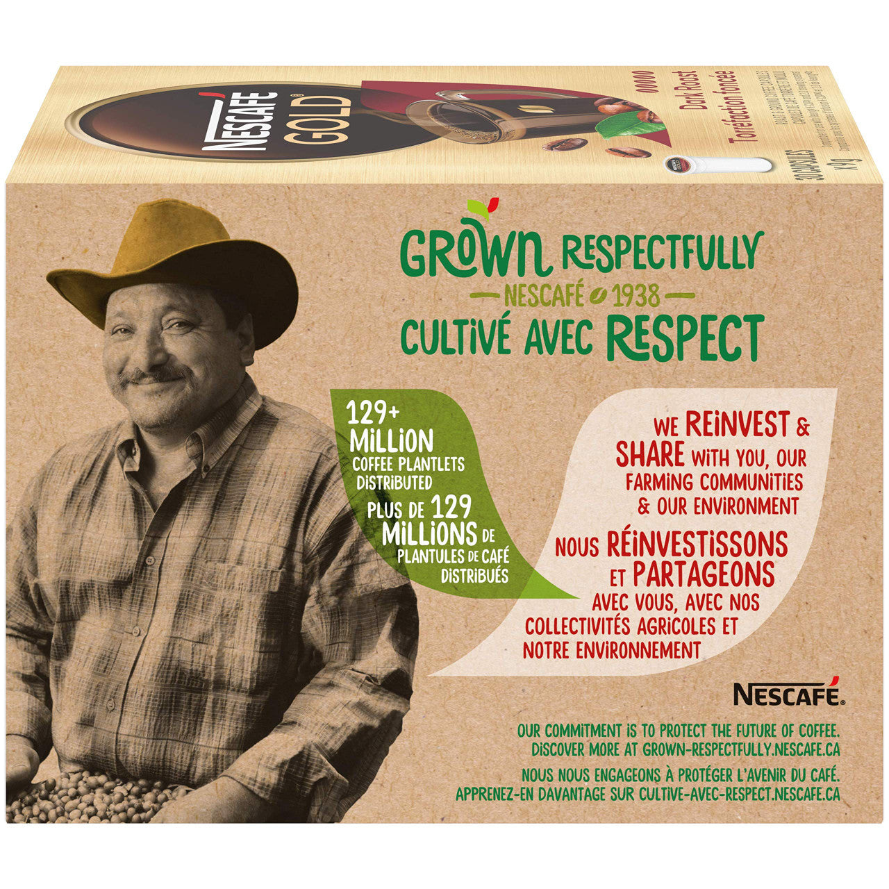 NESCAFE Gold Dark Roast Capsules, K-Cup Compatible Pods, 30 Count, {Imported from Canada}