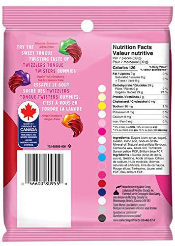 Twizzlers Gummies Sweet Tongue Twisters Candy, 182g (10pk) {Imported from Canada}