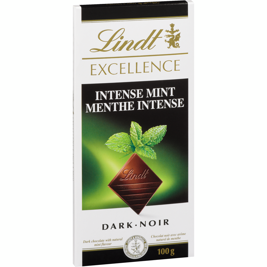 Lindt Excellence Intense Mint Dark Chocolate Bar, 100g/3.5 oz. {Imported from Canada}