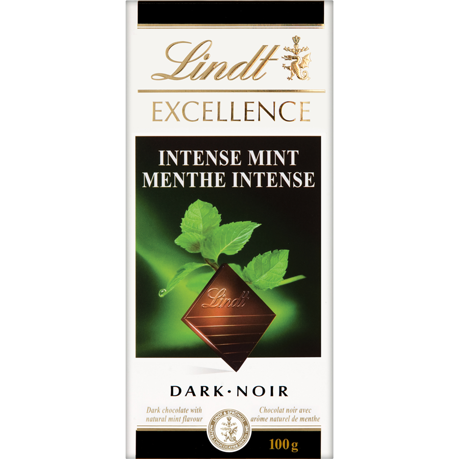 Lindt Excellence Intense Mint Dark Chocolate Bar, 100g/3.5 oz. {Imported from Canada}