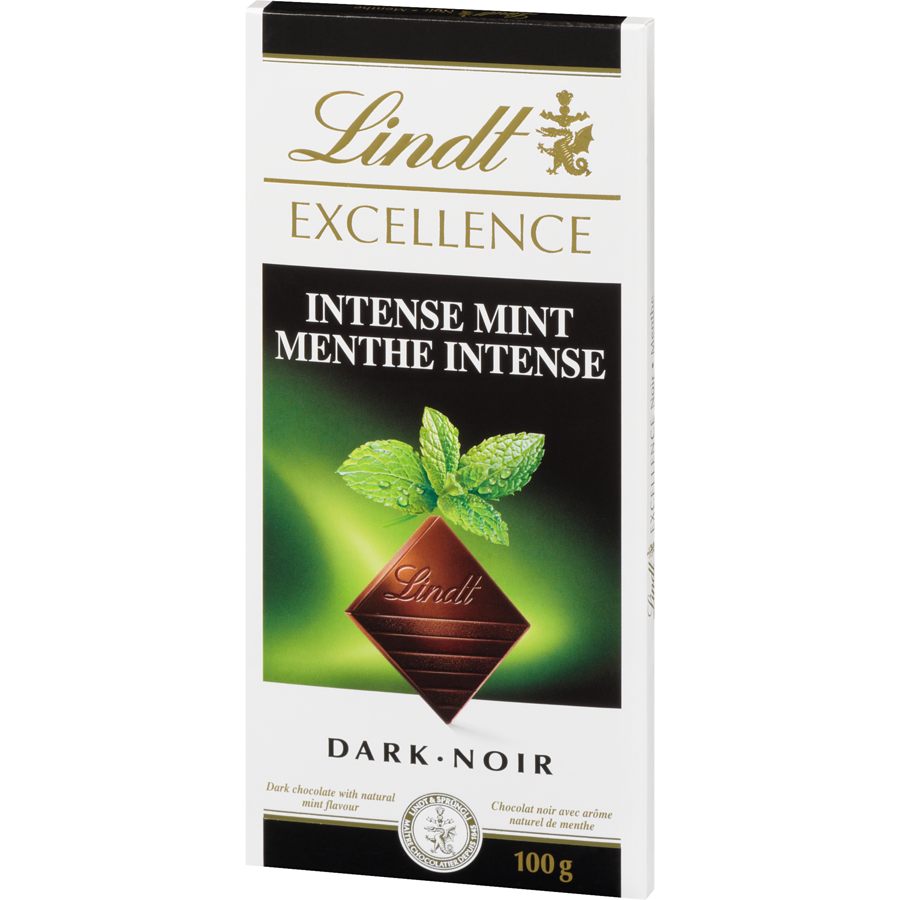 Lindt Excellence Intense Mint Dark Chocolate Bar, 100g/3.5 oz. {Imported from Canada}