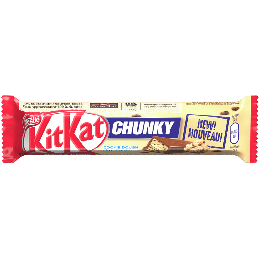 Kit Kat Chunky Cookie Dough Wafer Bars (52g/1.8 oz,) 36pk, {Imported from Canada}