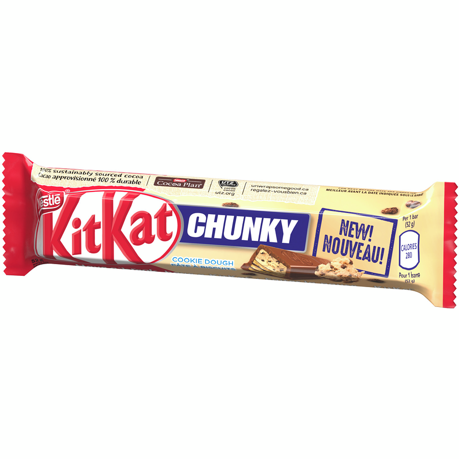 Kit Kat Chunky Cookie Dough Wafer Bars (52g/1.8 oz,) 36pk, {Imported from Canada}