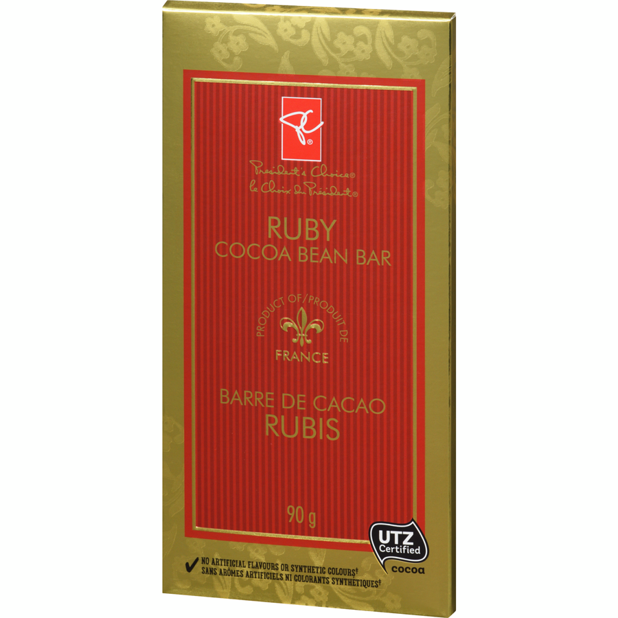 Presidents Choice Ruby Cocoa Bean Chocolate Bar - 90g/3.15 oz.  {Imported from Canada}